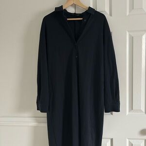 Max Mara Weekend Midi Dress Button Down BELT MISSING Navy Blue